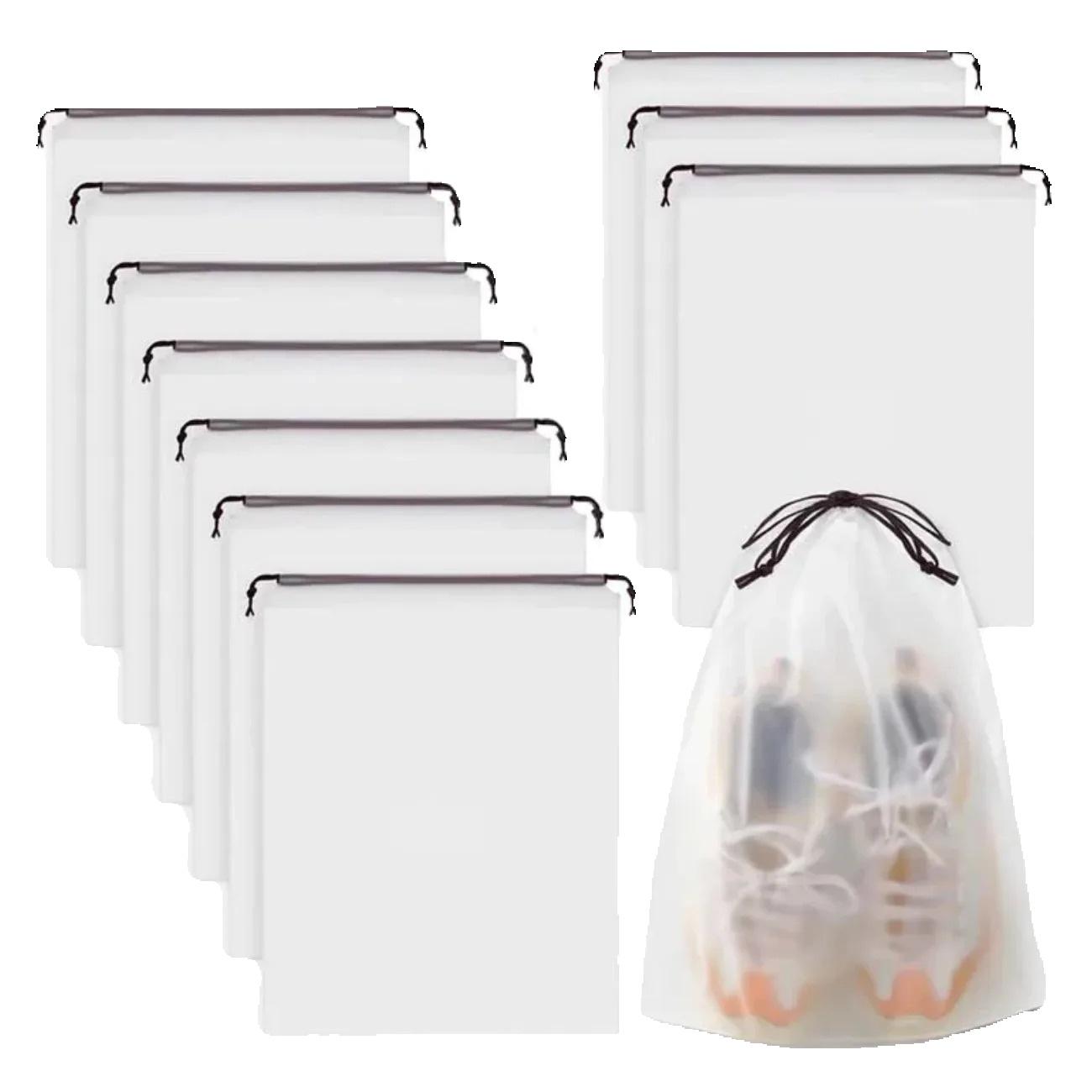 

US Warehouse Quick Ship 5/10PCS Transplastic Drawstring Storage Bags, Waterproof Shoe Travel Makeup Organizer Pouch белый