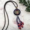 New Forest handmade ceramic necklace, women's retro versatile sweater chain simple long accessories pendant