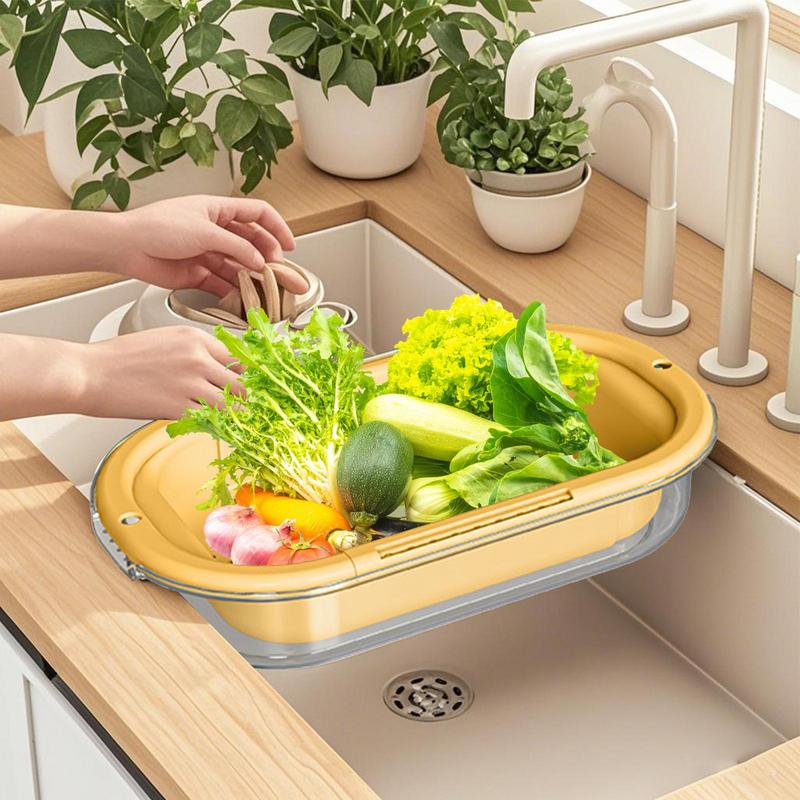 Over The Sink Colander Over The Sink Strainer Basket Fast Drain Fruit Cleaner Basket for Home Cooking Meal Prep Dishwashing