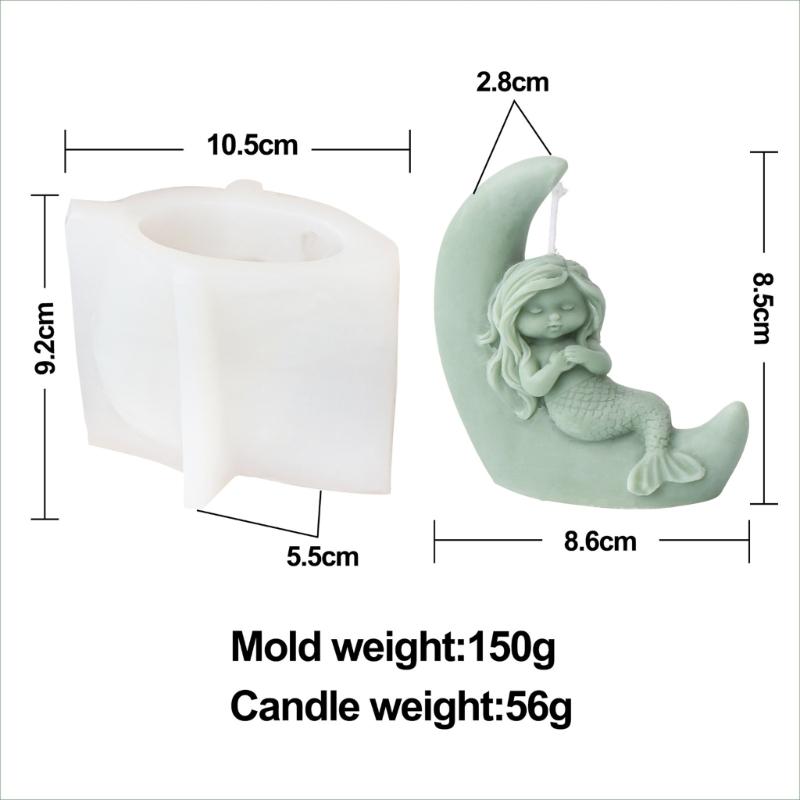 Mermaids Candle Silicone Mold Human Girl Soap Resin Plaster Mould Cake Chocolate Making Sleep Girl Statue Desktop Decor