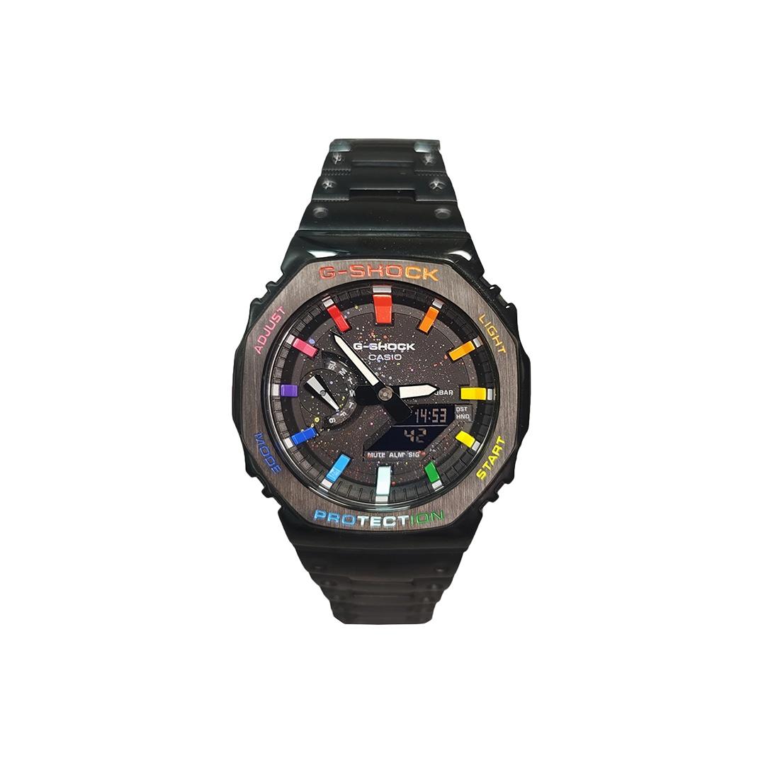 

CASIO Men Liquid Crystal,Analog Dual Display Series Black Watch GA-2100SKE-7A(Watch3--) Regular Watch Box