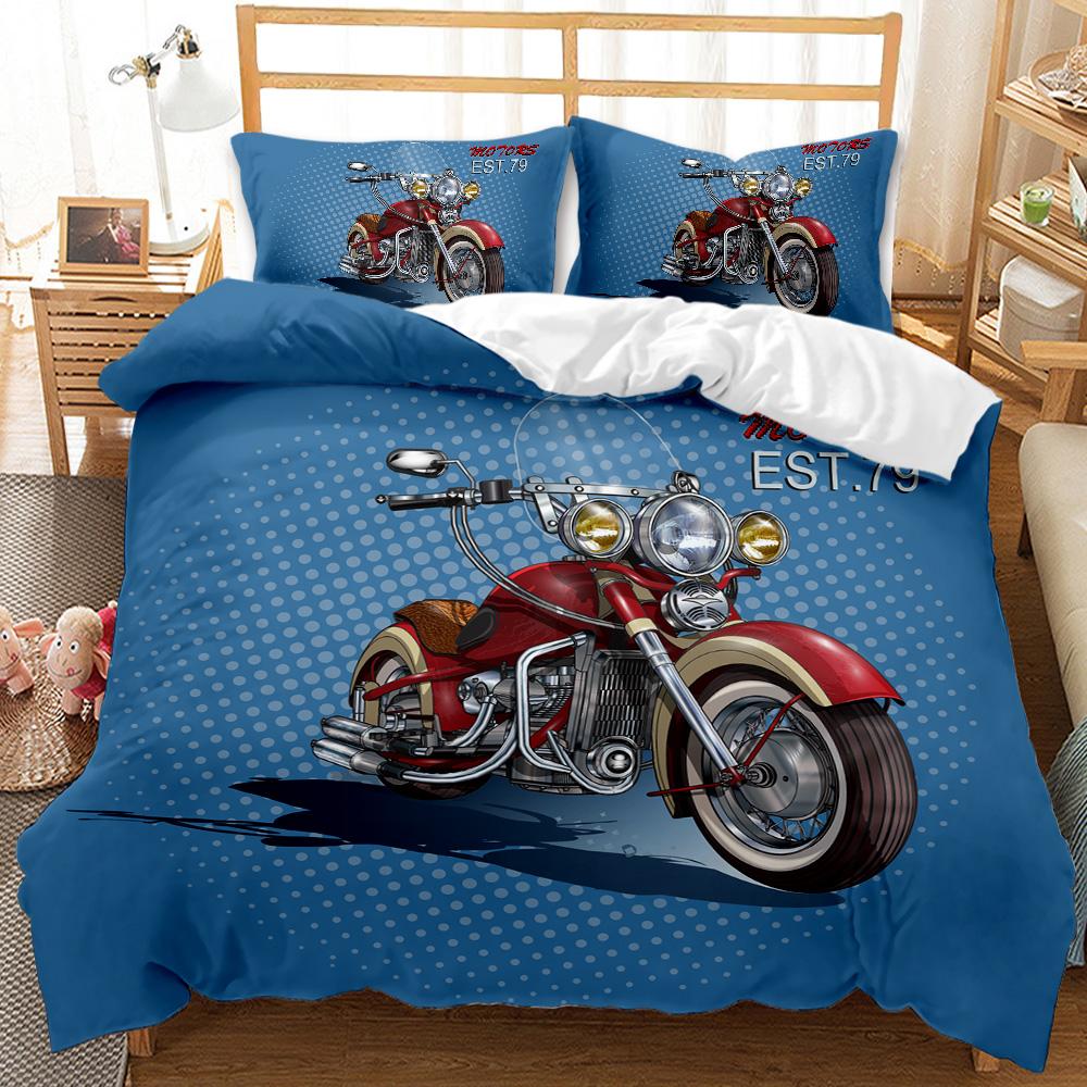 Motocross Rider Bedding Set Extreme Sports Duvet Cover For Kids Children Teens Motorcycle Comforter Cover Dirt Bike Duvet Cover