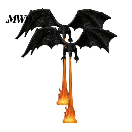 Halloween Dragon Decoration Fire-breathing Figurine, Durable PLA Flying Book Stopper, Bookshelf Decor 3D Print Fantasy Ornament for Home Office