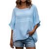 Women's Round Neck Three-point Sleeve Casual Loose Top