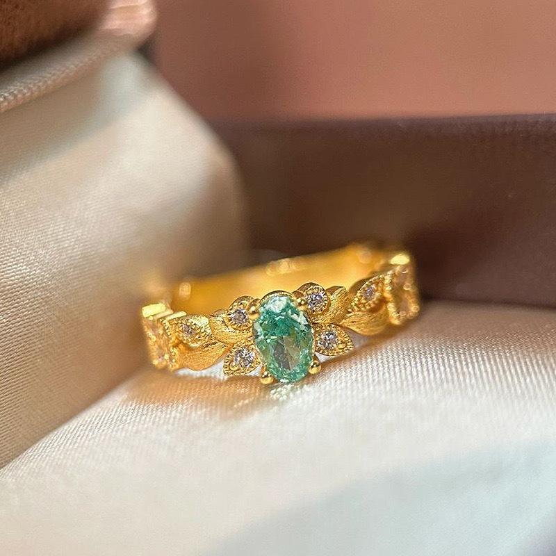 Classic Copper Alloy Zircon Ring Ladies Jewelry Wedding Promise Party Gift