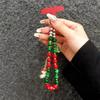 8 inch Length Handmade Beaded Christmas Phone Strap Lanyard Charm Festive Holiday Accessory Hanging Ornament Gift