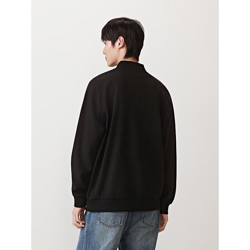 GXG Men's Stand Collar Textured Long-Sleeve Sweatshirt