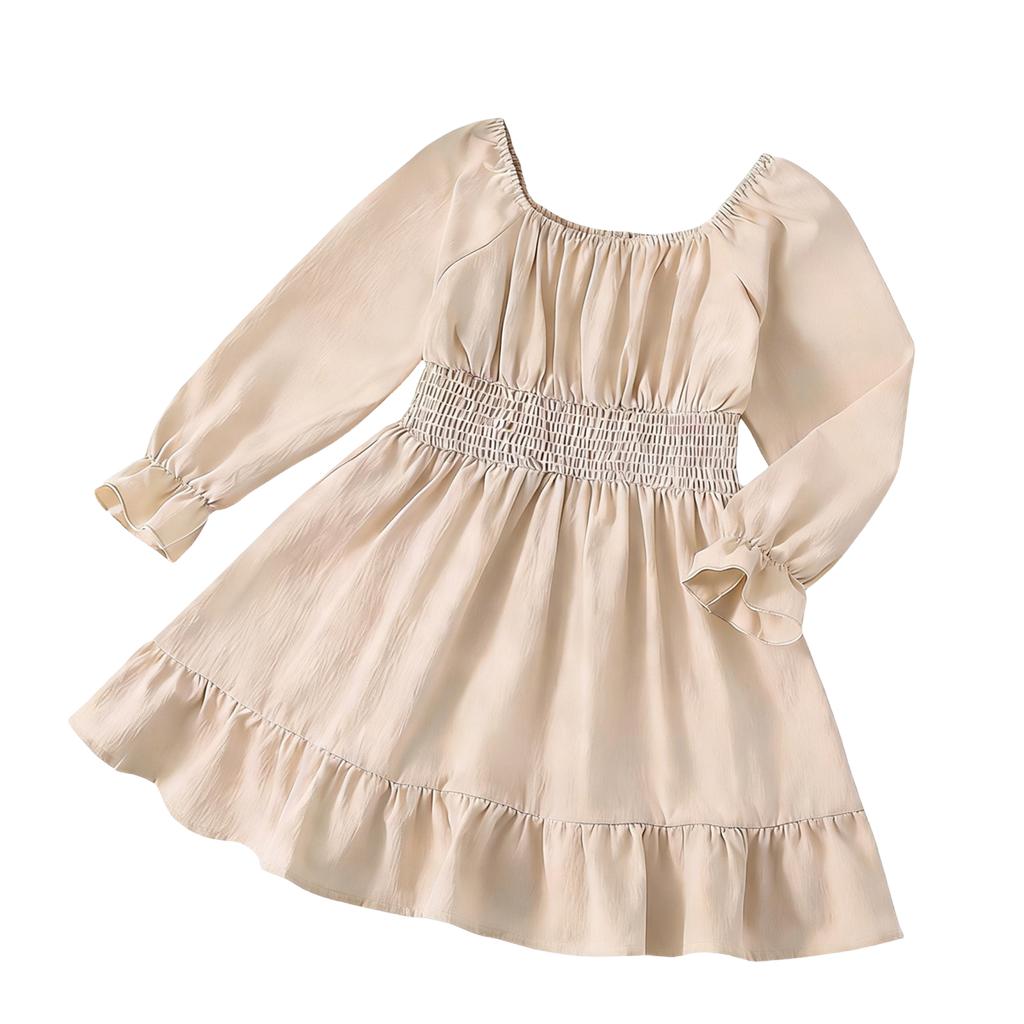 Farbenfrohes Freizeitkleid für kleine Mädchen für Frühling und Herbst, Alltagskleidung und Party