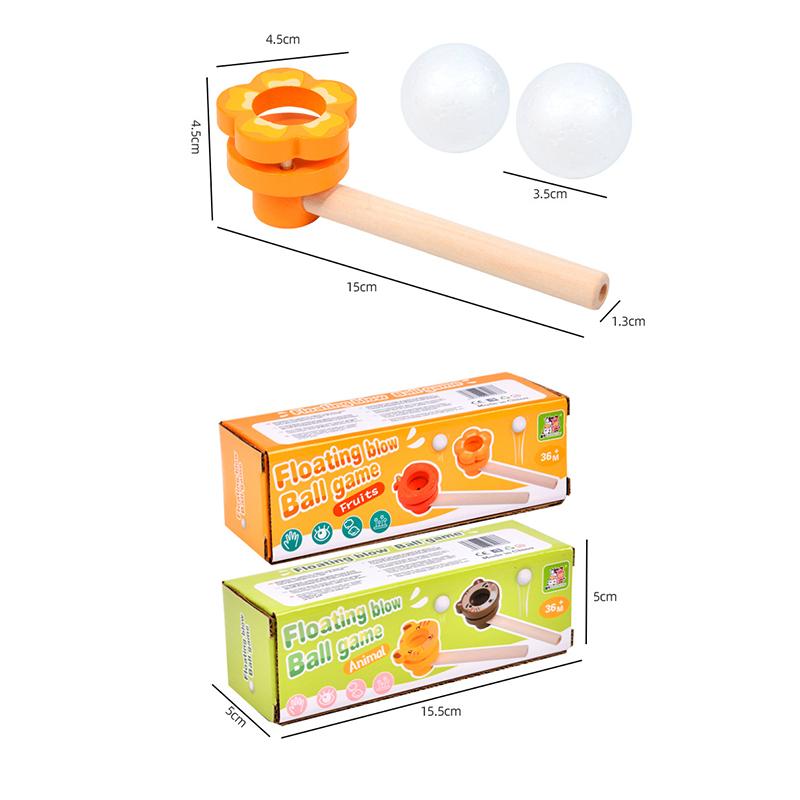 Suspended Blow Ball Toy Colorful Animal Head Blow Pipe Toy Kids Interactive Game Toy