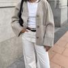 European and American knitted jacket women's niche design versatile solid color jacket casual loose single-breasted knitted cardigan