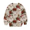 Girls Round Neck Pullovers For Kids Christmas Day Embroidery Printed Tops