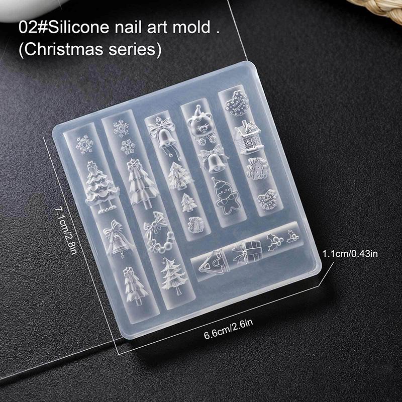 Om de Zăpadă de Crăciun Brad de Crăciun Matriță 3D pentru Unghii Fulgi de Nea Oameni de Zăpadă Decorațiuni Unghii Design DIY Silicon Manichiură Matriță Nail Art