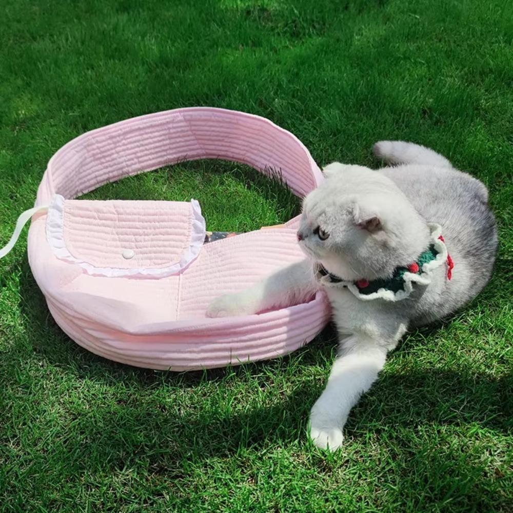 

Handmade Pet Backpack Comfortable Cat Outing Bag Portable Dog Bag Travel S синий