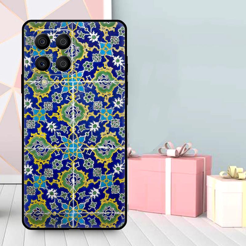 

Square Turkish Flower Tiles Case For Samsung Galaxy M16 M31 M21 M13 M33 M53 M15 M35 M55 M36 M56 M12 M32 M52 M14 M34 M54 Samsung M20