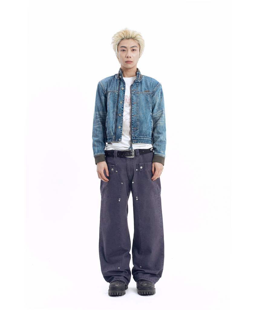 AAKAM Walt Panel Cotton Pants (Navy)