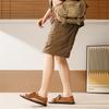 Men Handmade Simple Flats Brown Sandals Summer Roman Sandals Black white Leather Beach Shoes Plus Size