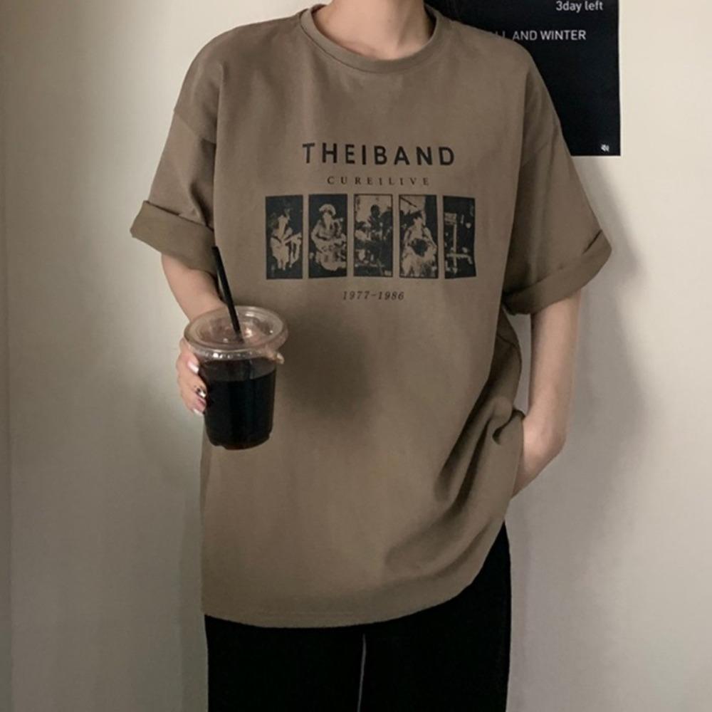 

Harajuku loose short-sleeved t-shirt women s summer Korean version casual bottoming shirt women s large-size top women s clothing XXL хакі