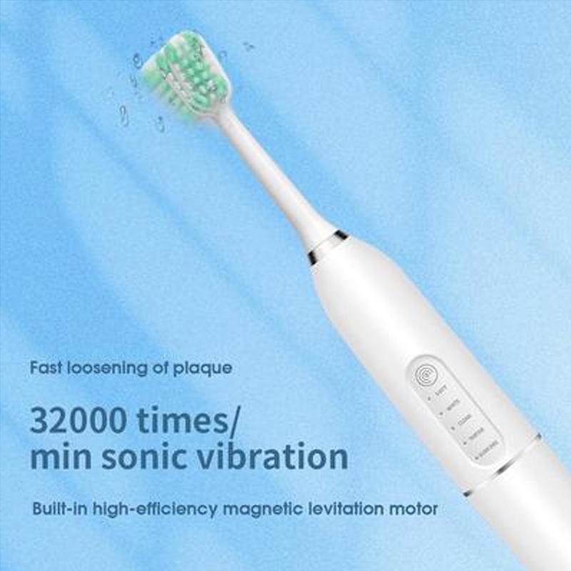 5 Modes 3200rpm/min Sonic Electric Toothbrush Dental Scaler Calculus Remover Oral Care Tool USB Charge +Intelligent Touch Switch+ Bracket + 4 Heads