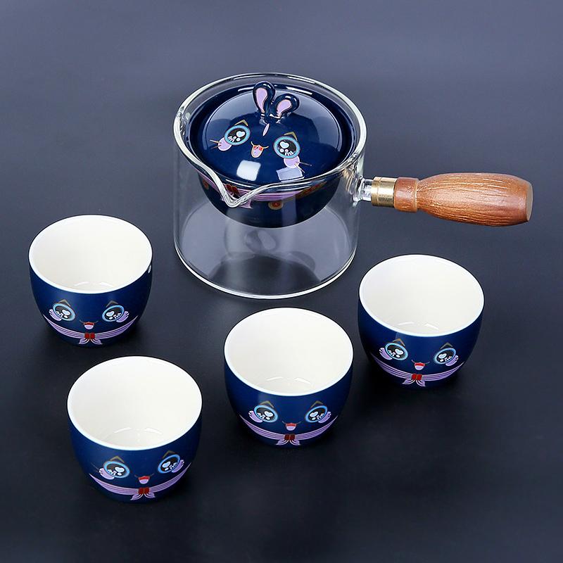 New Style Rabbit Chinese Kung Fu Tea set Travel Tea set Ceramic Portable Tea set Teapot Tea Maker Infuser Teacup Cup for Tea