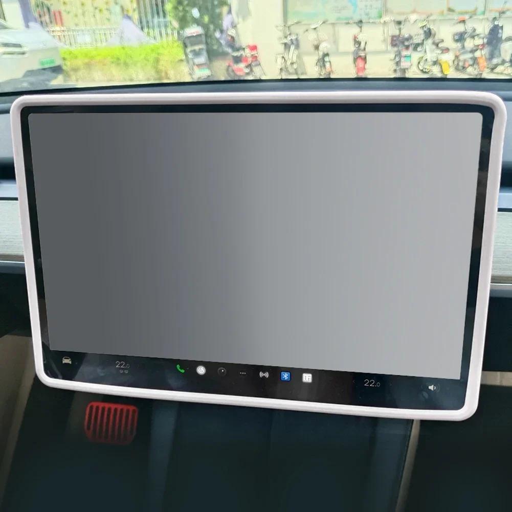Silicone Screen Protective Frame For Tesla Model 3 Y Edge Cover Central Control Navigation Screen Protector Trim Car Accessories