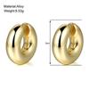 Hyperbole Large Chunky Non Piercing Golden Plated CCB Circle Ear Cuffs Earrings for Women Thick Round Light Ear Clip Jewelry