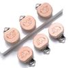 5Pcs Beech Round Pacifier Clips Flower Heart Animal Rainbow Pattern Wood Pacifier Dummy Chain Holder Baby Nursing Chew Accesory