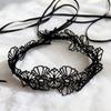 Schwarze Spitze Schleife Choker Halskette, Gothic Harajuku Kragen Halskette Süß Sexy Schleifenband Schmuck für Frauen Mädchen