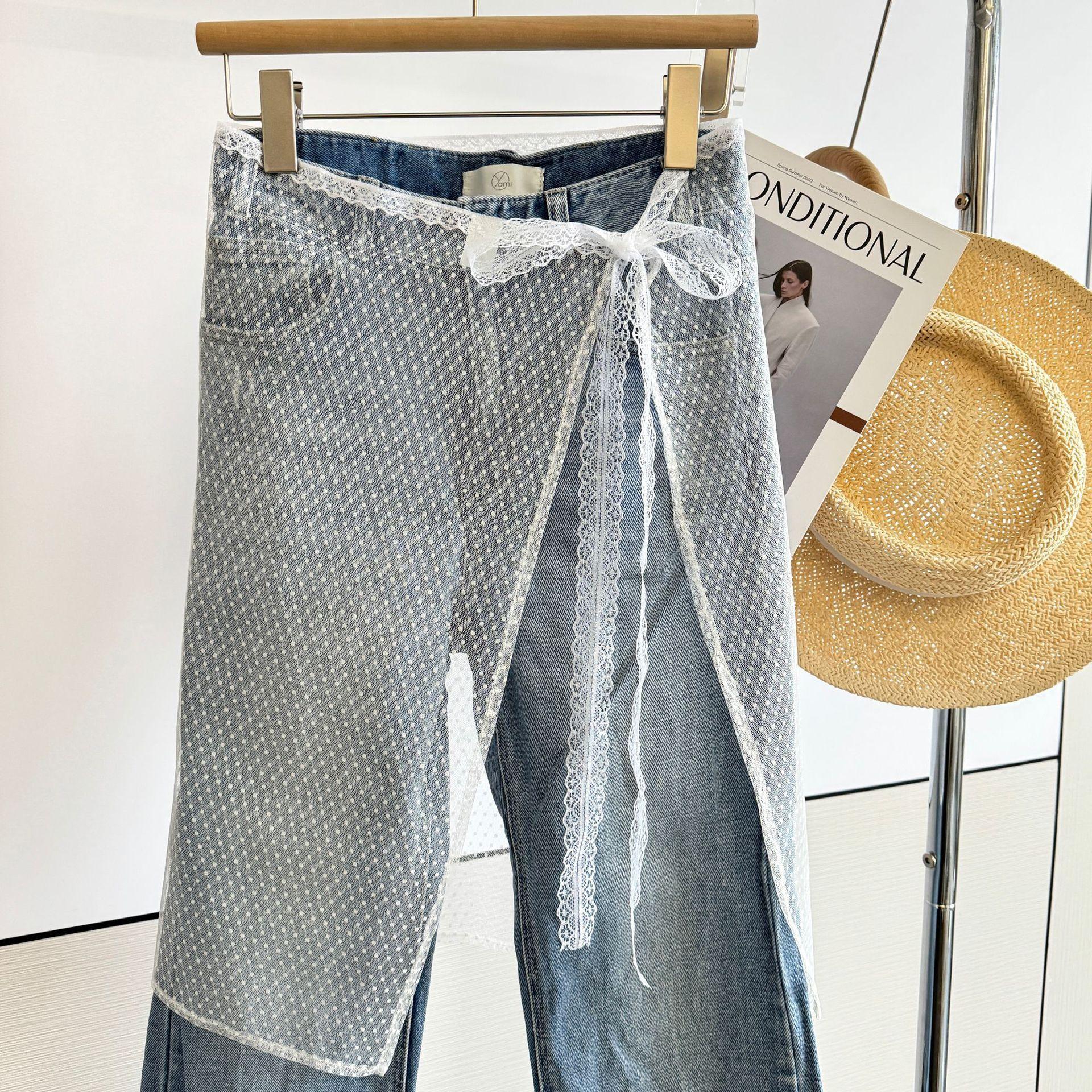 

Новая весна-лето Многослойная юбка Цельная юбка с завязками в балетном стиле Джинсовый фартук Женские юбки Универсальные модели Модные милые юбки для девочек 1PCS