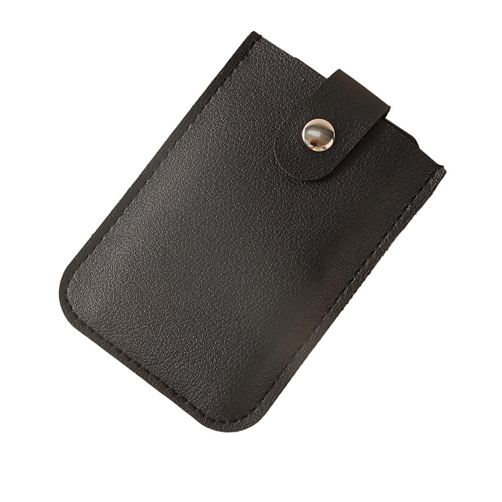 PU Leather Business Card Holder Name Card Bag Wallet Case Organizer -Black