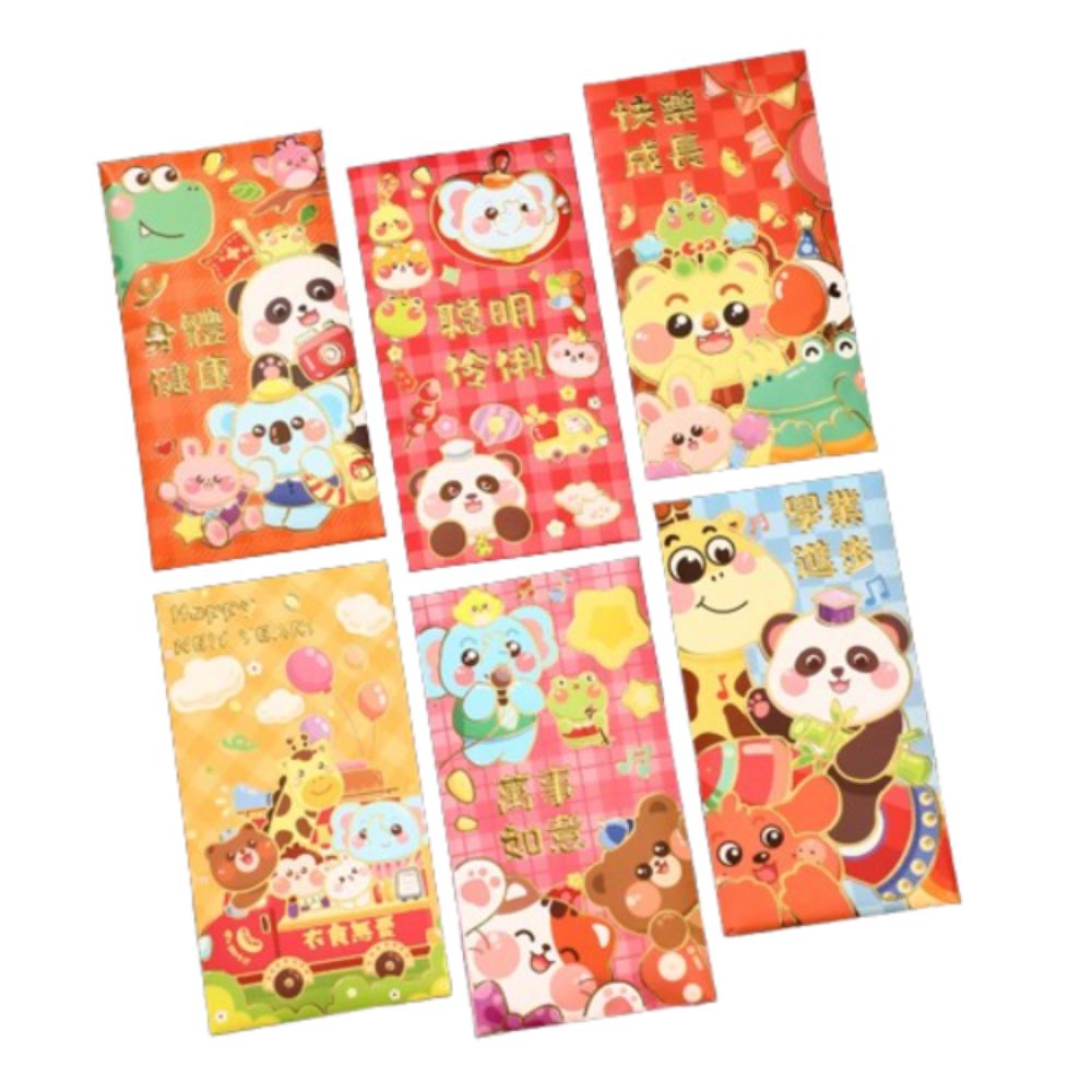 6pcs Traditional New Year Money Bag Blessing Money Packet Lucky Red Pocket  Celebration Party