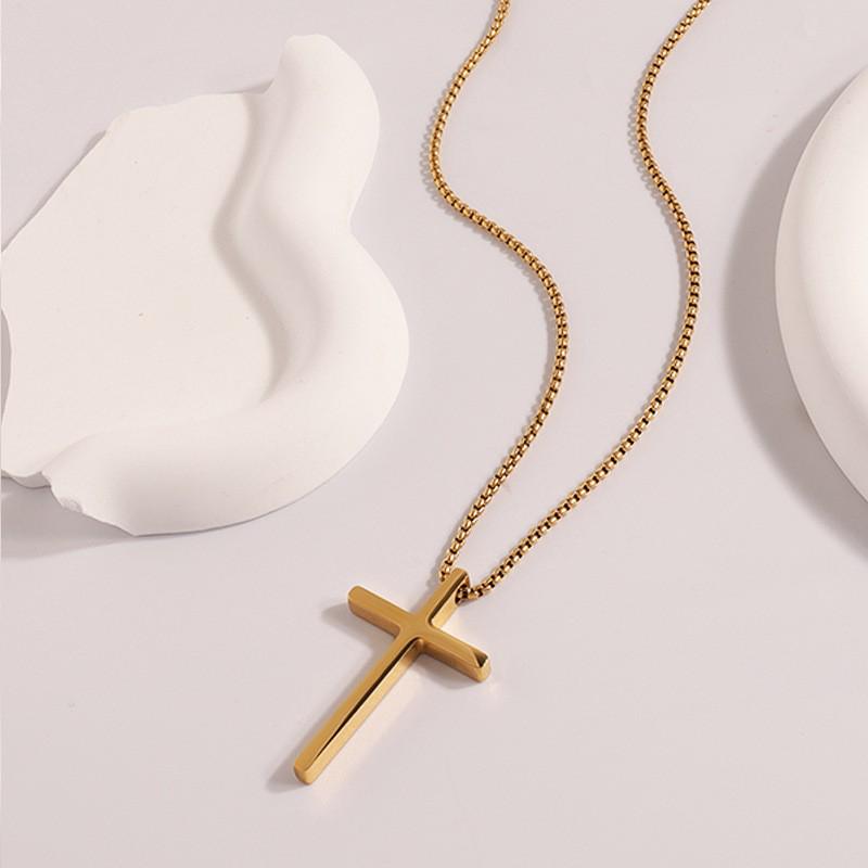 Titanium Steel Cross Necklace - Luxury Design for Women
