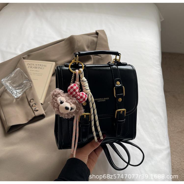 Retro Oil Wax Leather Hand-held Backpack for Women 2025 New Student Commuting Small Backpack High-end Shoulder Bag