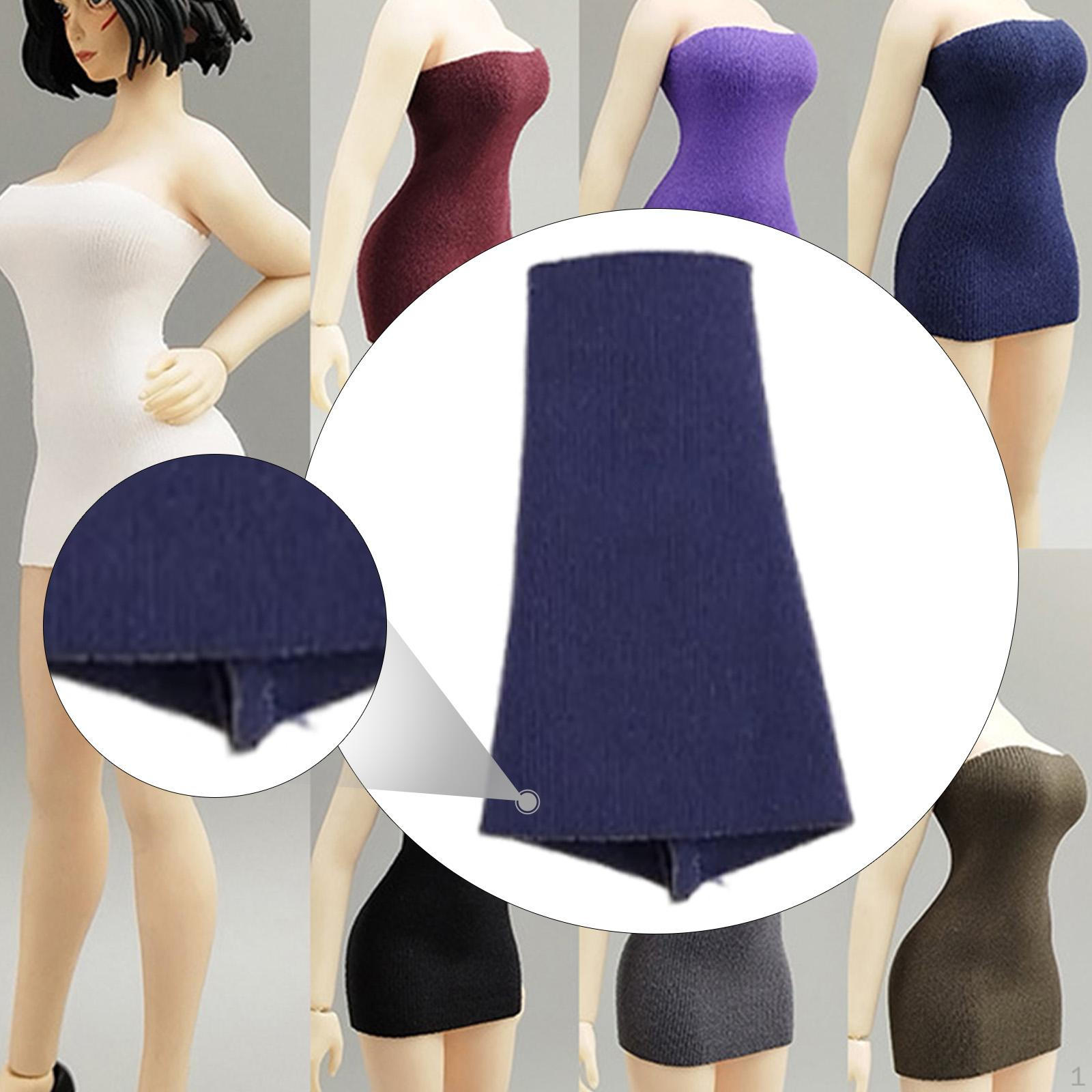 

1/12 Платье Мини Вечеринка Короткое Аксессуары Наряд Миниатюрная Летняя Одежда для 6-дюймовых Фигурок dark blue