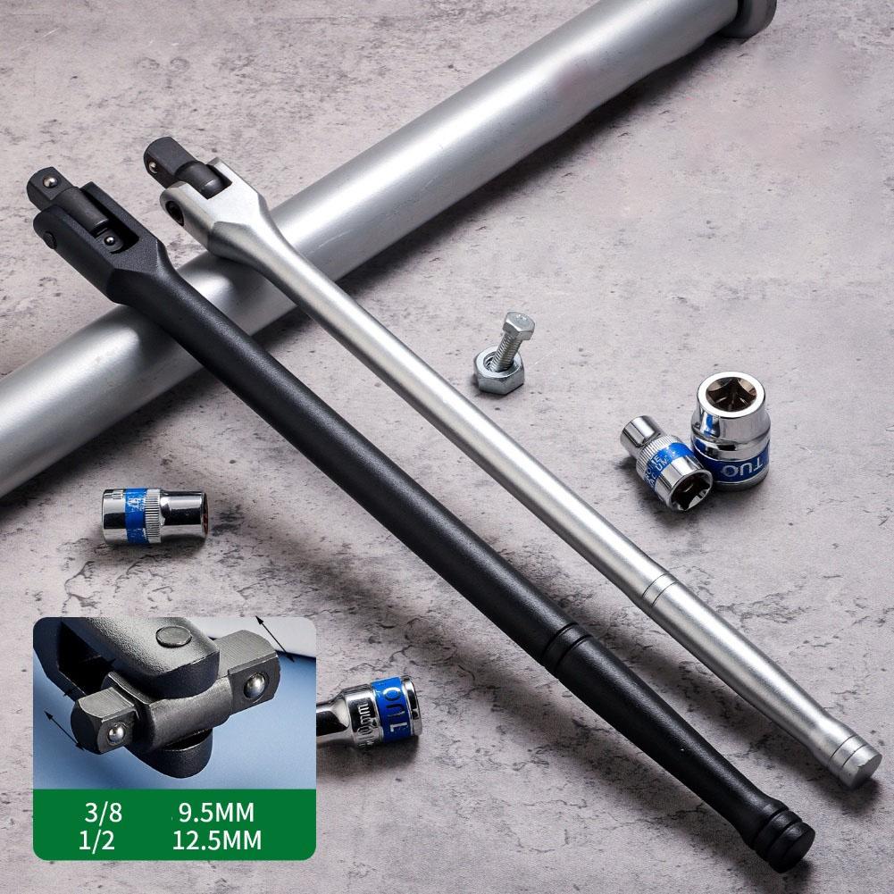 Multi Position 15 Inch Ratchet Wrench with Triple Conversion 1/2 and 3/8 Drive Featuring Anti Drop Ball Mechanism