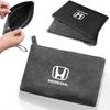 Car Logo Suede Large-Capacity Men's Coin Purse Card Wallet For Honda Civic XR-V CR-Z CRV HRV City Accord Legend Jazz RR VTi FitOW3