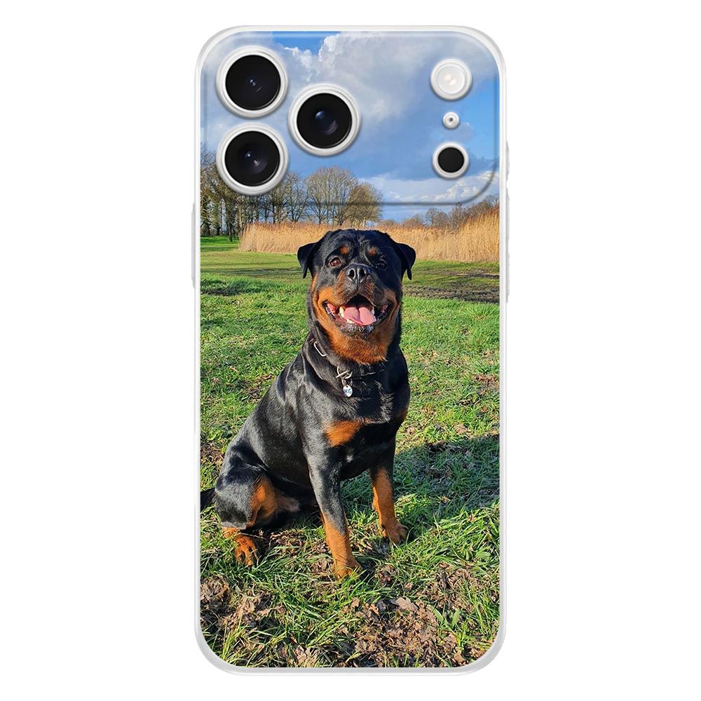 Soft Clear TPU Phone Case For iPhone 17 Air 16E 16 11 15 14 Pro MAX 12 13 7 8 Plus SE Easter Cover Protection Rottweiler Dog