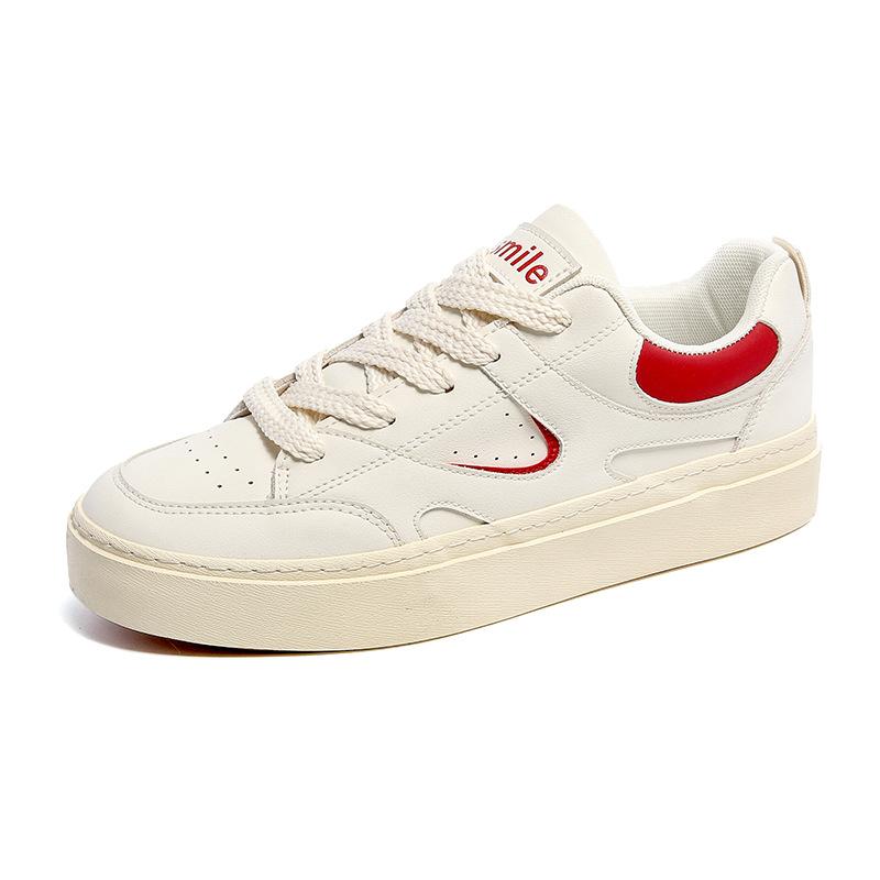 Hong Kong style leather surface retro board shoes men's spring new Hong Kong style chic versatile casual sports white shoes 1501