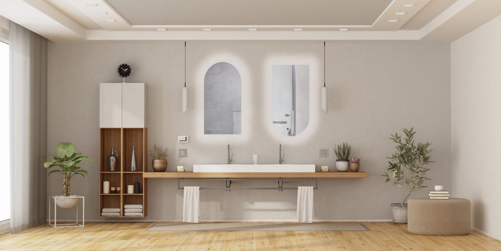 LED Illuminated Mirror Luna Semi-oval 50X90