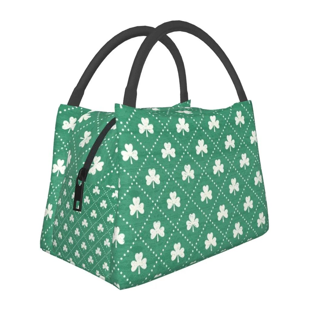 Shamrock Blur Lunch Bag St Patricks Day Cute Lunch Box Outdoor Picnic Insulated Tote Food Bags Oxford Designer Cooler Bag