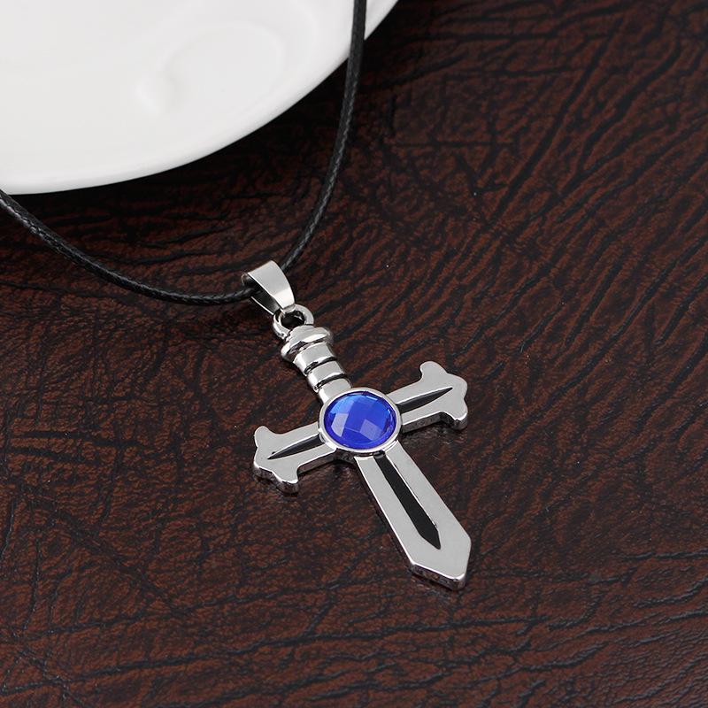 INS Creative Cross Gemstone Alloy Pendant Necklace - Fashion Accessories