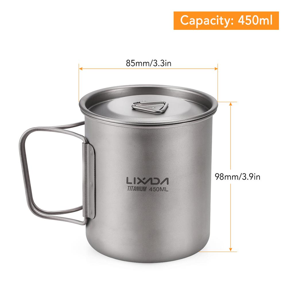 Satın alın TOMSHOO Ultralight 750ml Titanium Cup Outdoor Portable Camping Picnic Water Cup