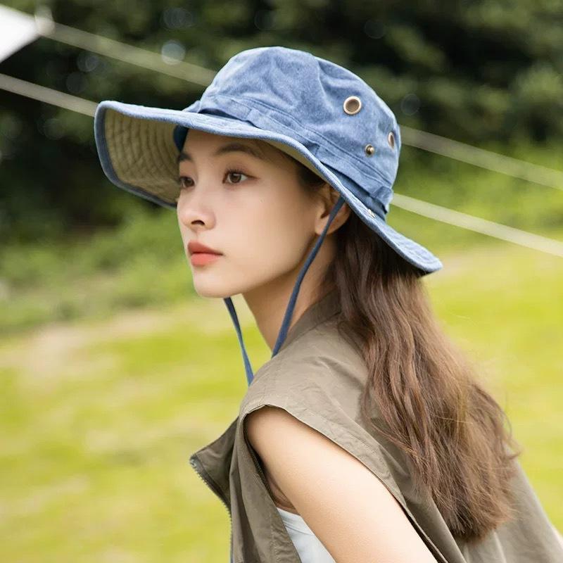 Washed old bucket hat men and women summer outdoor camping new sunshade sunscreen mountaineering western cowboy hat