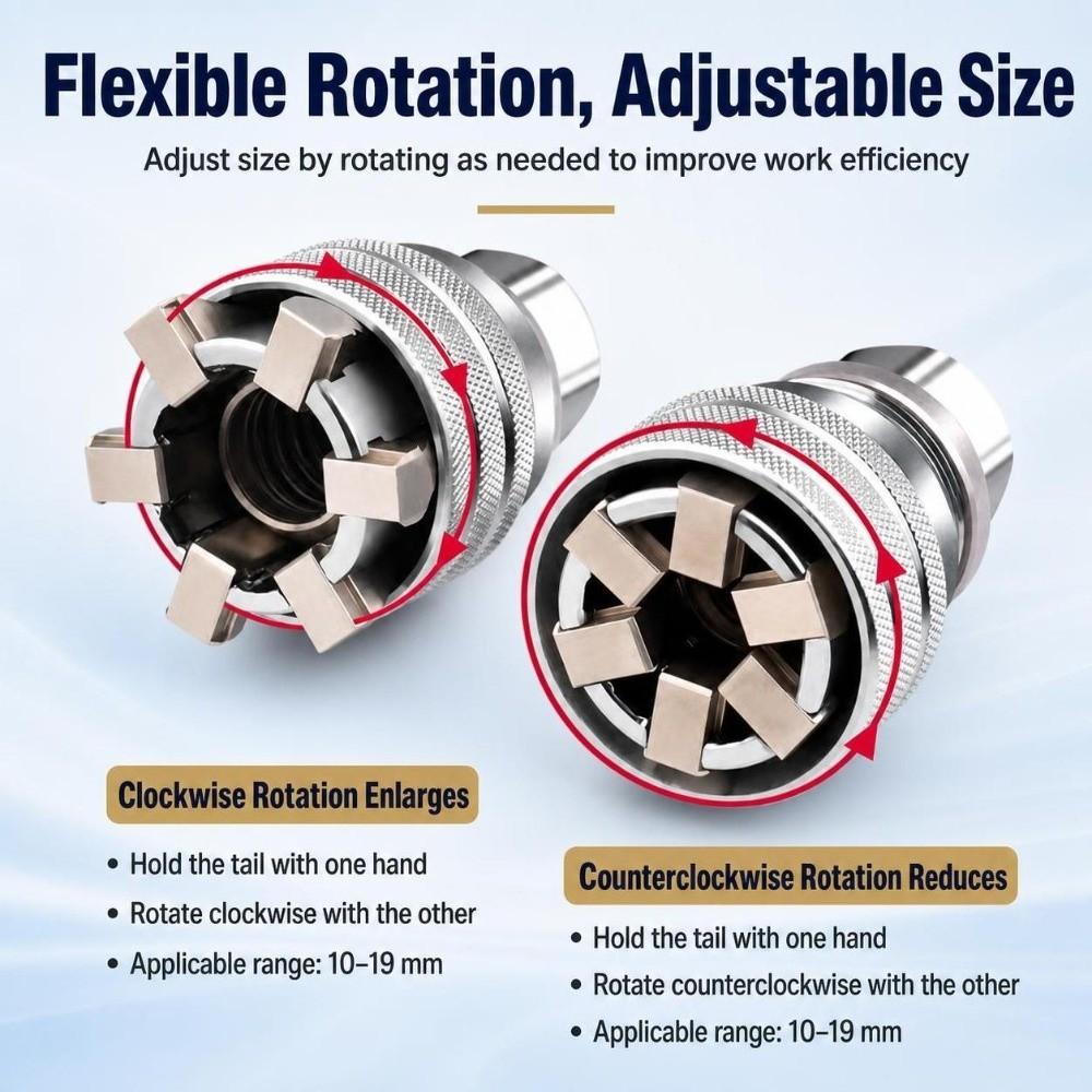 1Set Rustproof Adjustable Magic Socket 10-19mm Power Drill Adapter  Multifunctional Tool