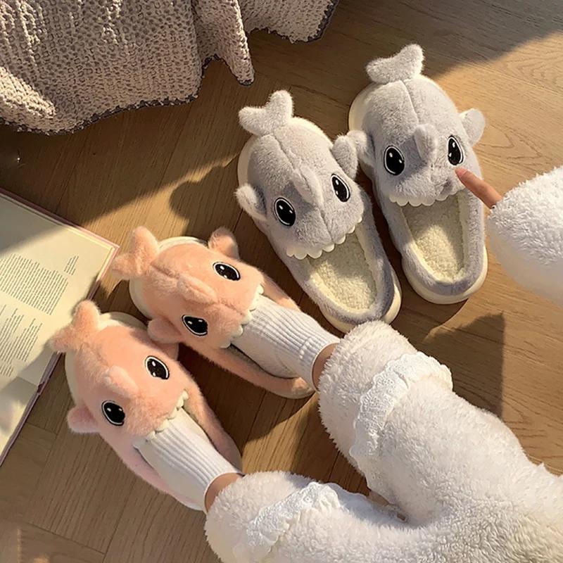 Fashion Casual Fluffy Slippers Women House Flat Cartoon Designer Shoes Girls Funny Fashion Winter Platform Footwear Cute Home Large Size