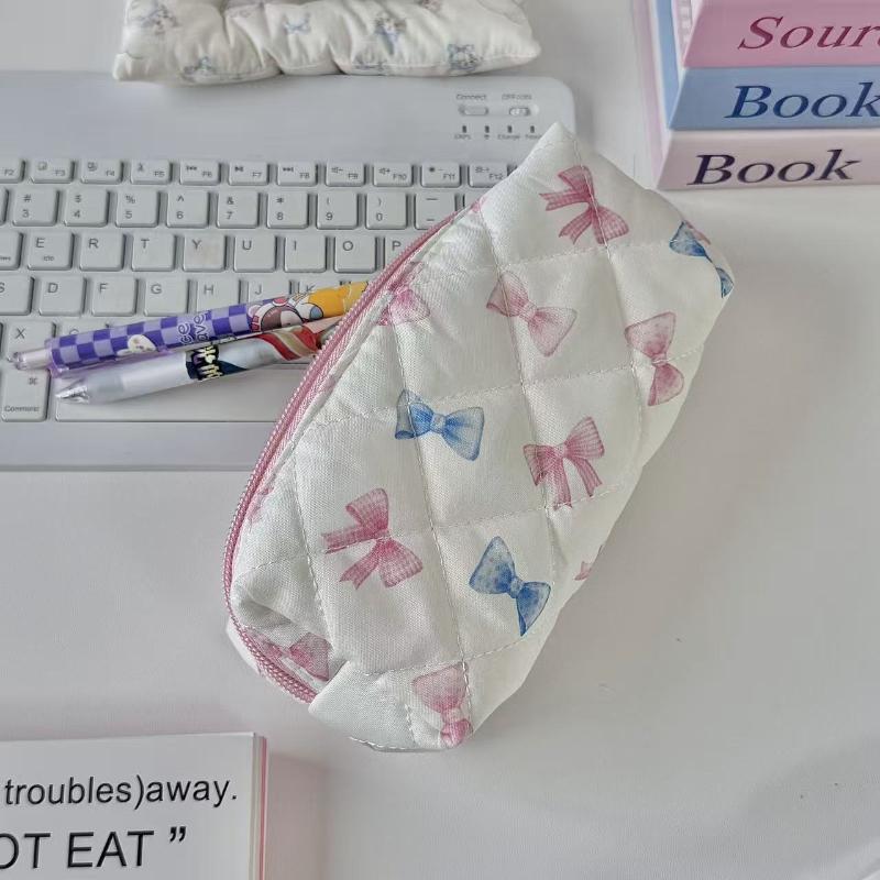 

Cute Butterfly Knot Cherry Blossoms Pencil Case Large Capacity Stationery Storage Bag Multifunctional Makeup Bag Stationery Box