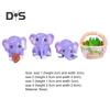 4Pcs Elephant Figurine Exquisite Realistic Resin Micro Landscape Decor Animal Miniature