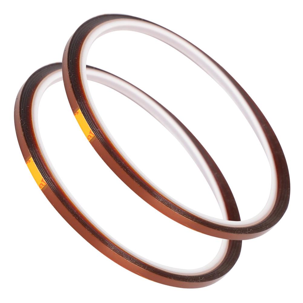 2 SZT. Taśma Samoprzylepna Odporna na Wysokie Temperatury 33M Folia Poliimidowa Żółto-Brązowa Akcesorium