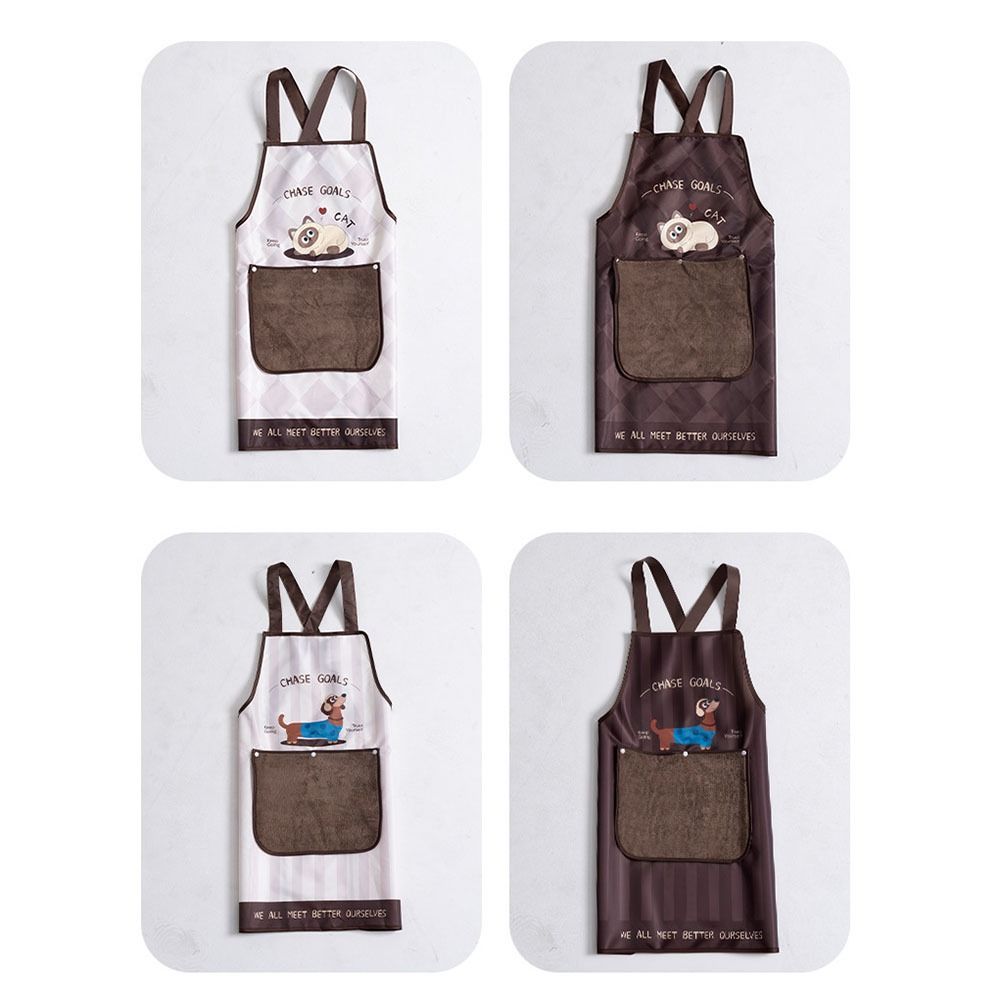 Cartoon Chef Cooking Apron Detachable Hand Wipe Catering Work Clothes Kitchen Use