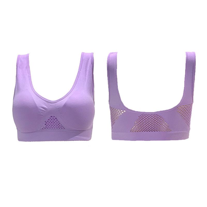 Ahh Genie Breathable Mesh Sports Bra - No Wire, Plus Size Women's Yoga and Fitness Bra