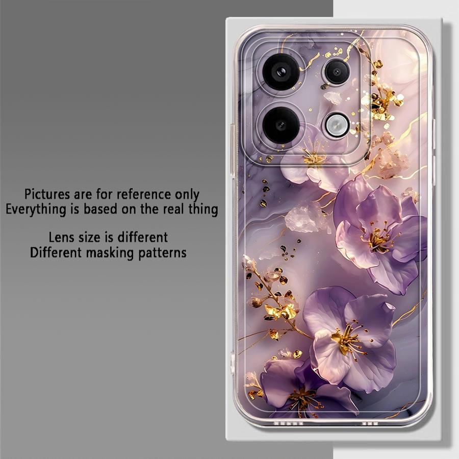 Flower Marble Soft Phone Cover Case for Xiaomi Redmi Note 14 Pro Plus 13C 10S 9 10 12 11S 11 A4 14C 12S Note 13